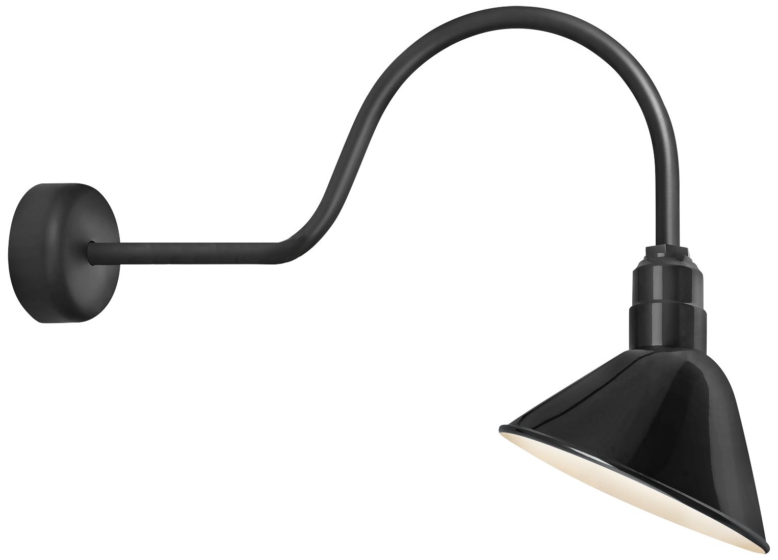 Angle Reflector 24 1/2" High Black Outdoor Wall Light