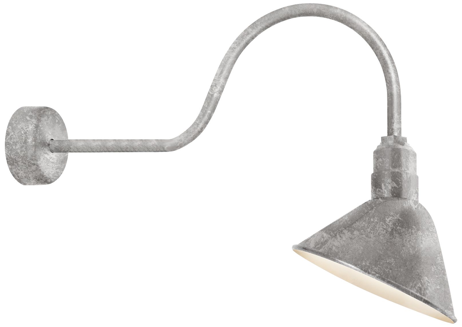 Angle Reflector 24 1/2" High Galvanized Outdoor Wall Light