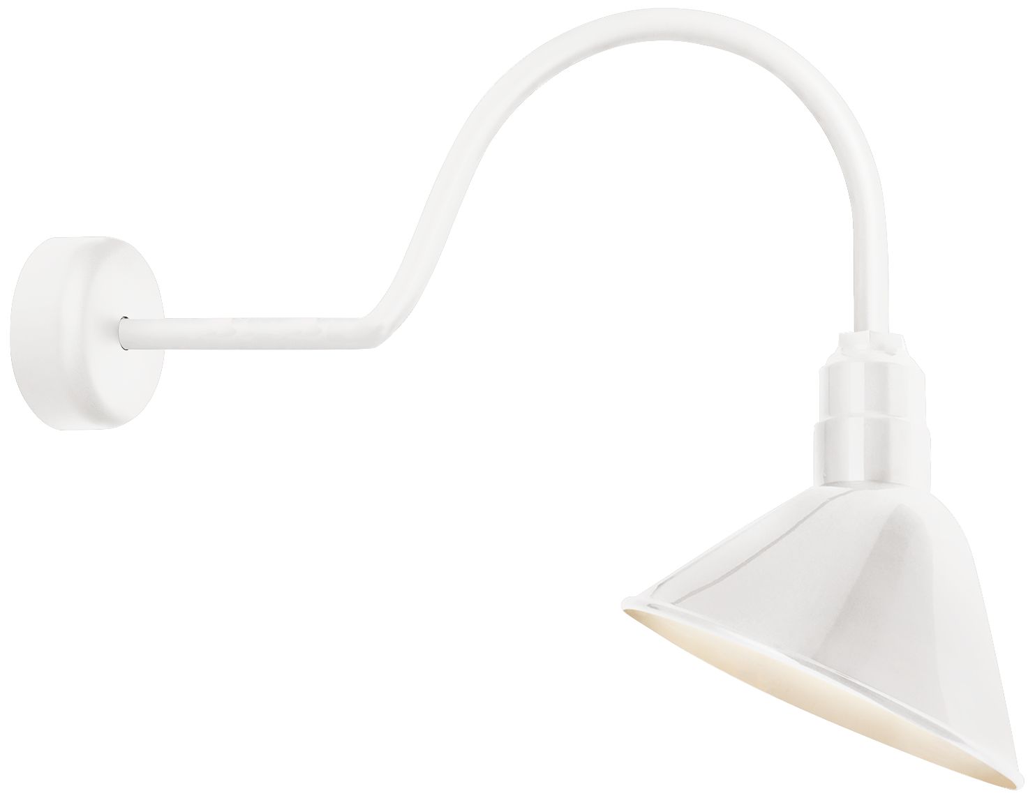 Angle Reflector 24 1/2" High Gloss White Outdoor Wall Light