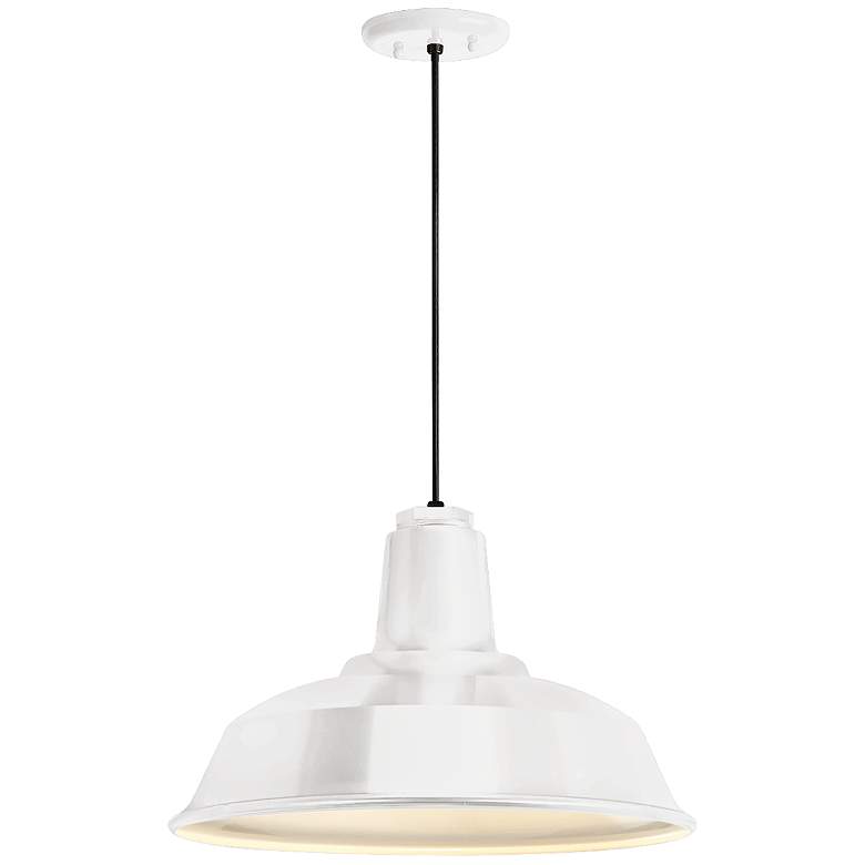 Heavy Duty 9 1/4&quot; High Gloss White Outdoor Hanging Light