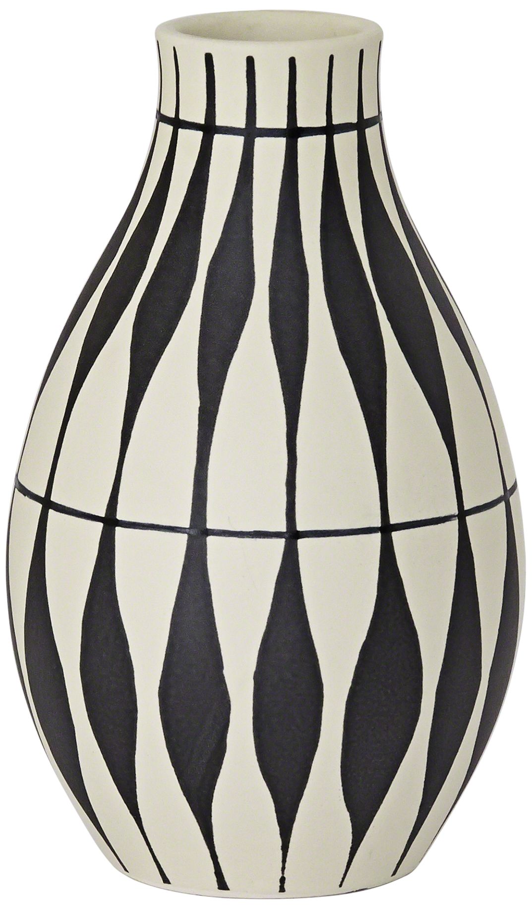 Napoli Black and White 9 1/4" High Modern Ceramic Jug Vase