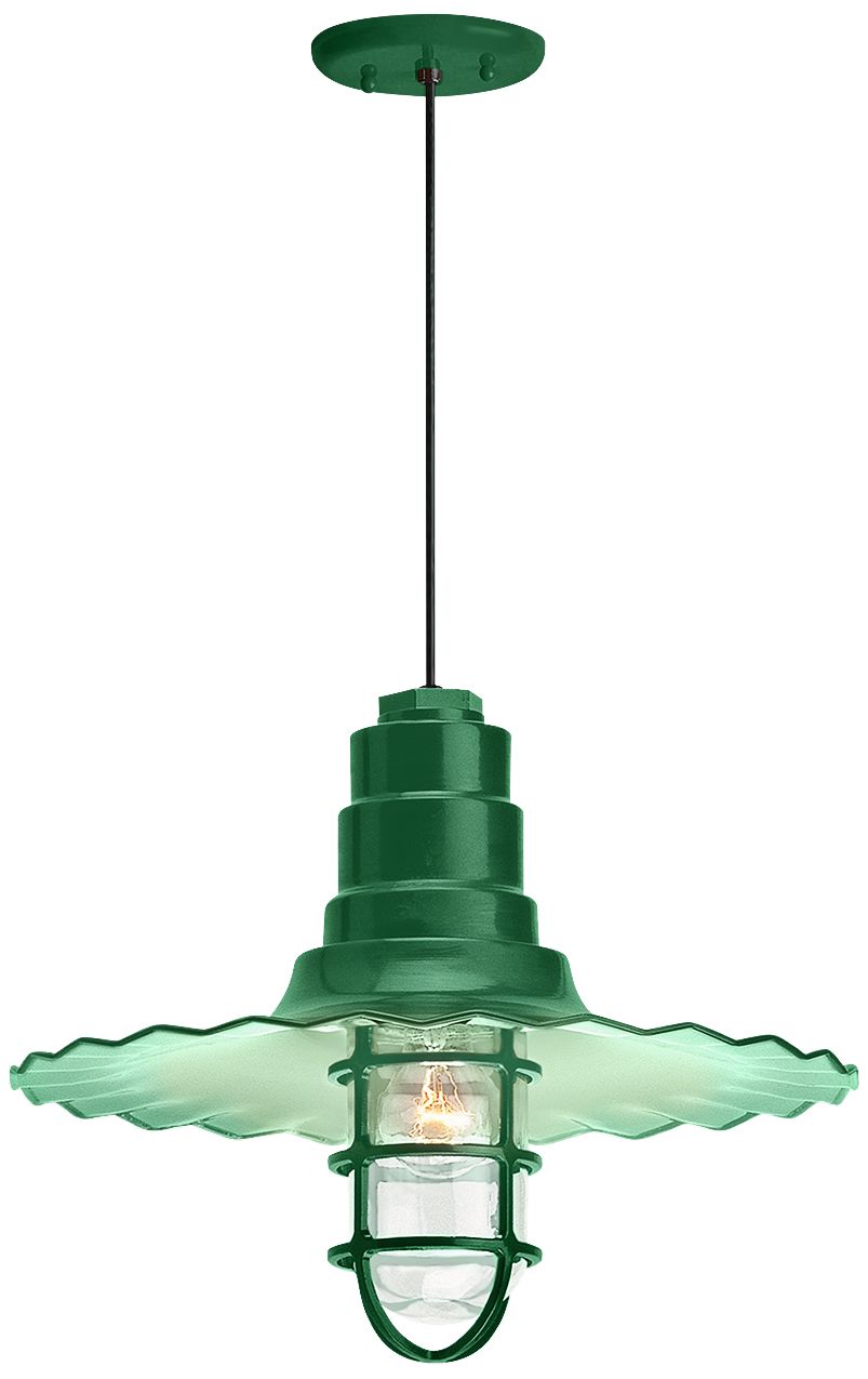 Radial Wave 7" High Hunter Green Outdoor Hanging Light