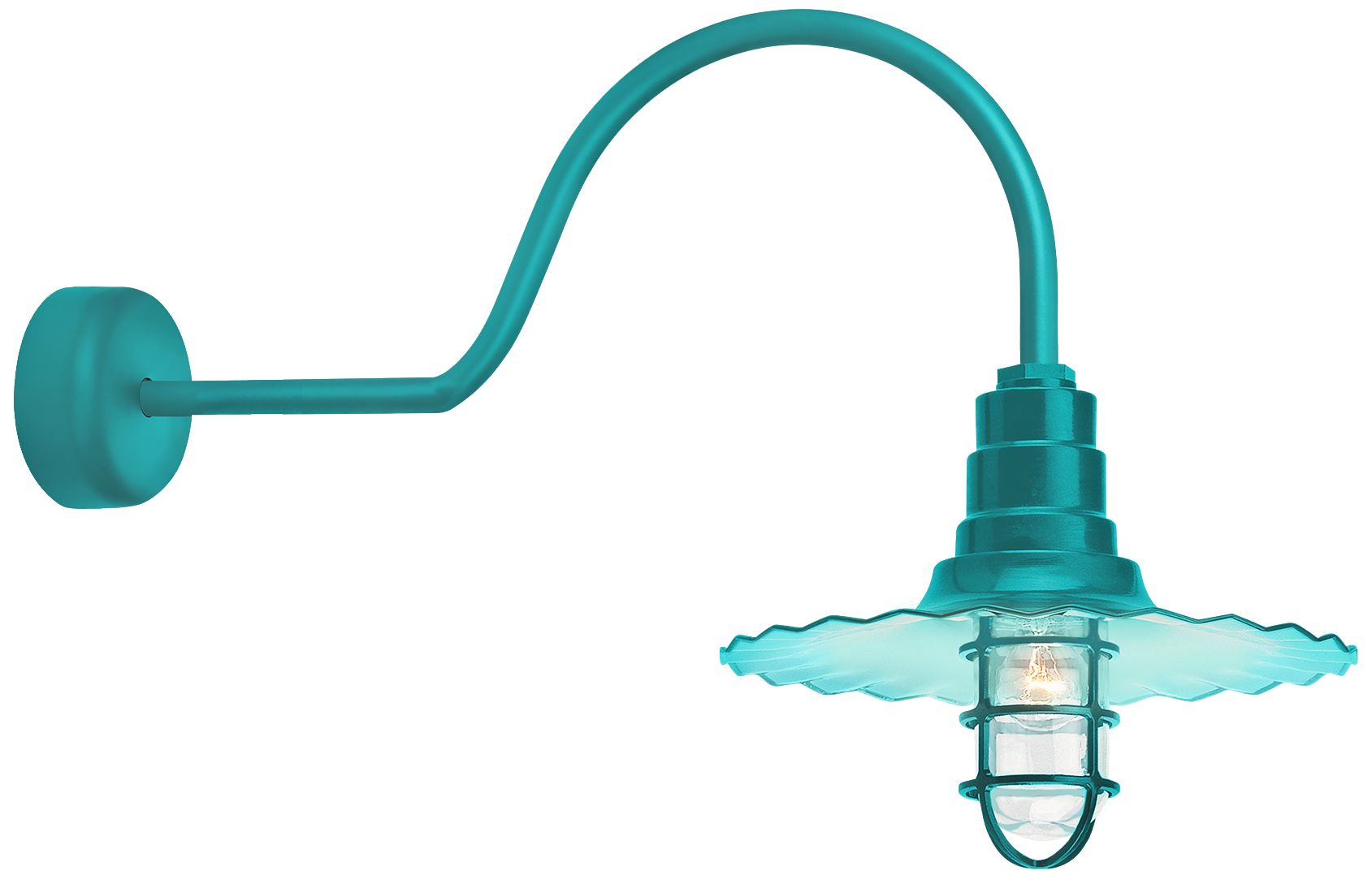 Radial Wave 15 3/4" High Tahitian Teal Outdoor Wall Light