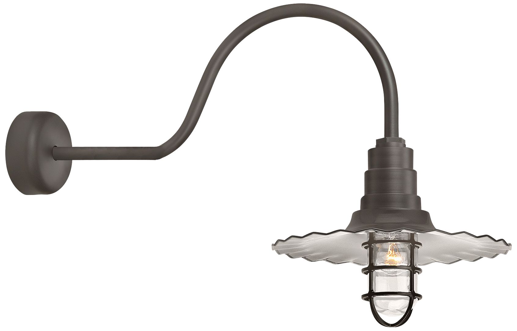 Radial Wave 15 3/4" High Textured Bronze Outdoor Wall Light