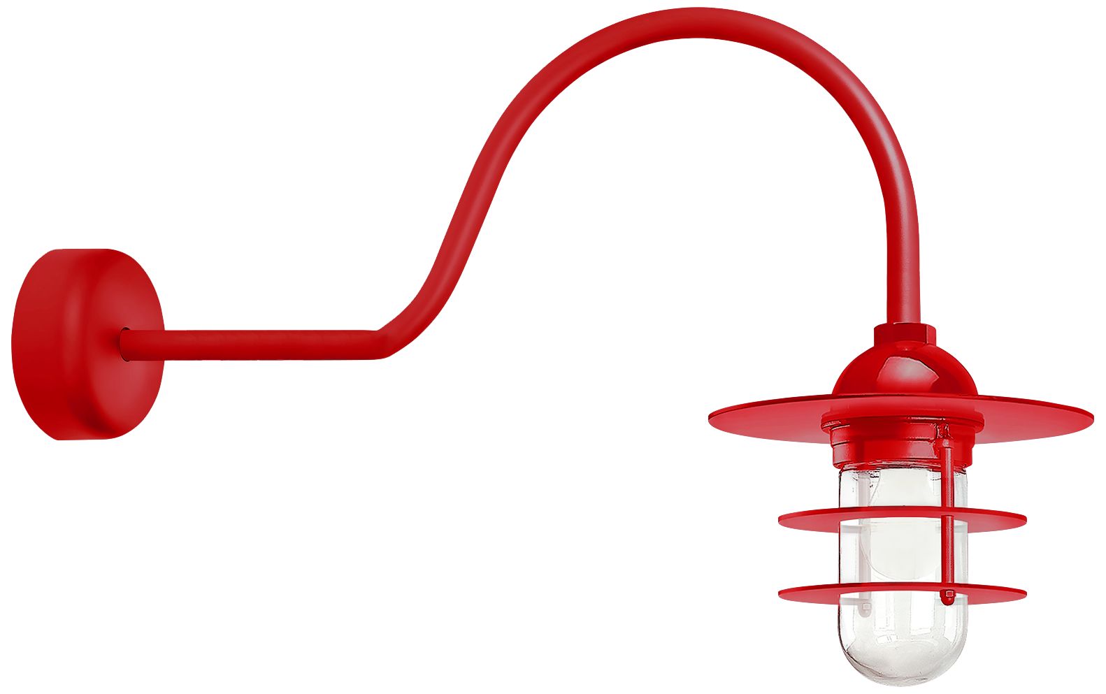 Retro Industrial 21" High Red Outdoor Wall Light