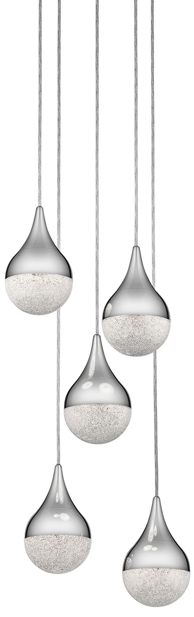 Elan Kiss 13 3/4" Wide Chrome LED Multi Light Pendant