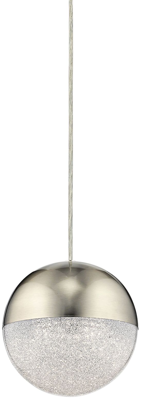 Elan Moonlit 7 3/4" Wide Brushed Nickel LED Mini Pendant