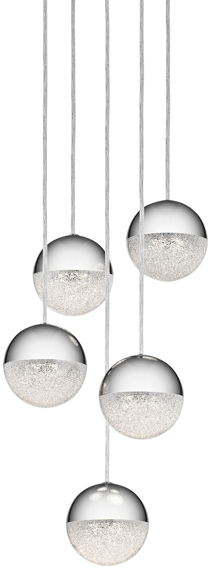 Elan Moonlit 13" Wide Chrome LED Multi Light Pendant