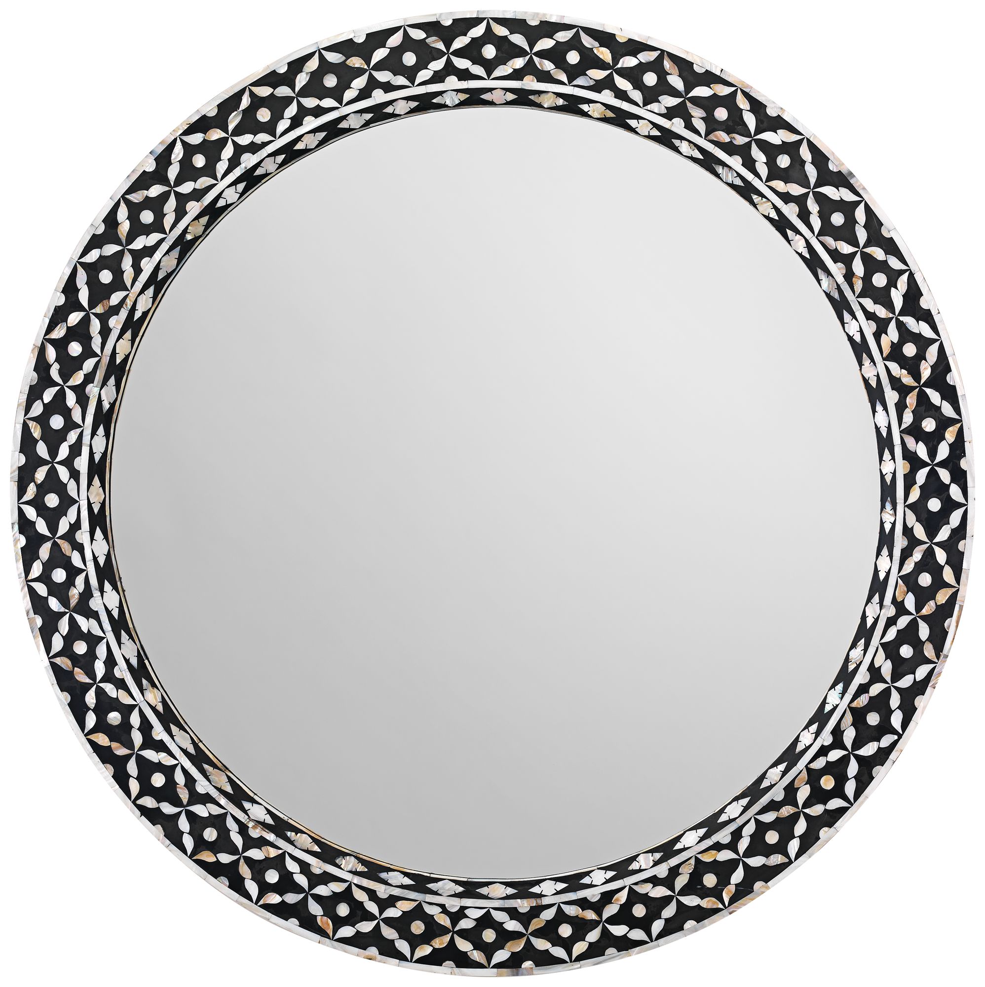 Jamie Young Evelyn Mother of Pearl 36" Round Wall Mirror