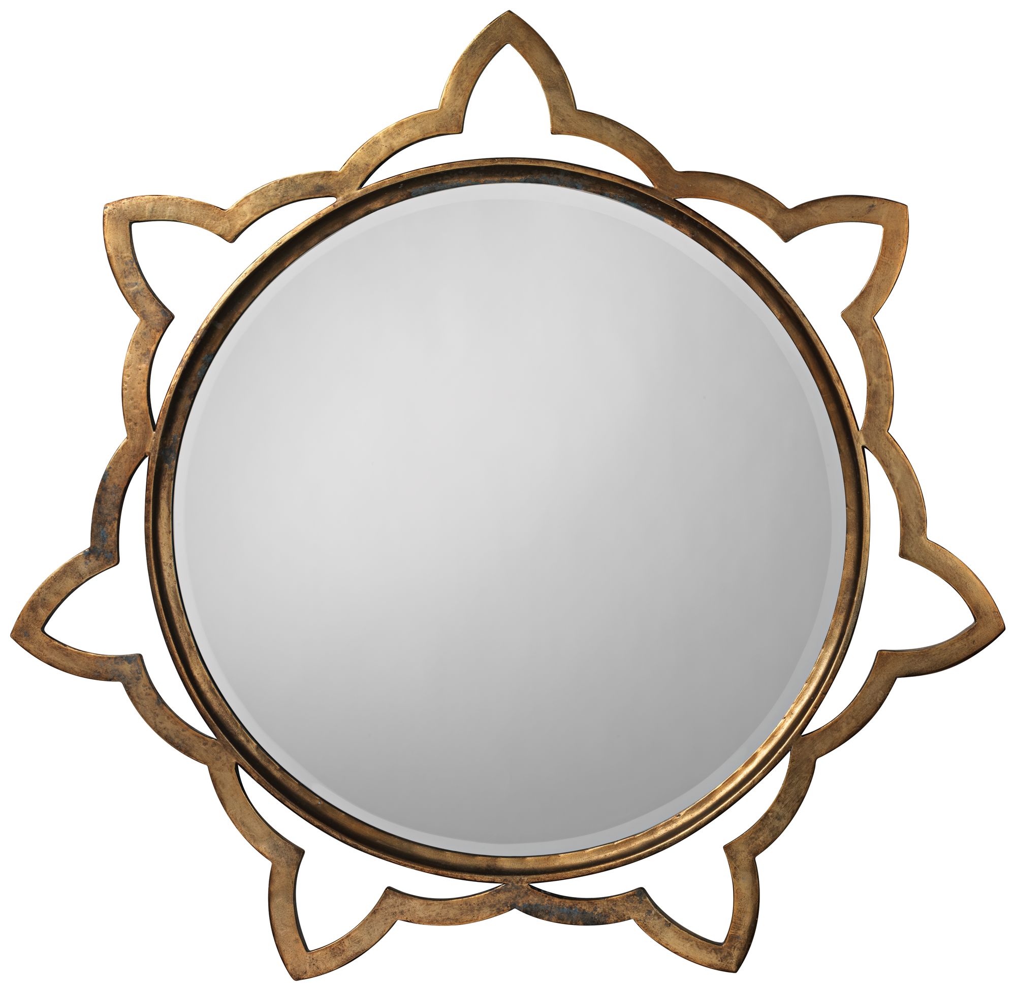 Jamie Young Sante Antique Brass 36" Round Wall Mirror