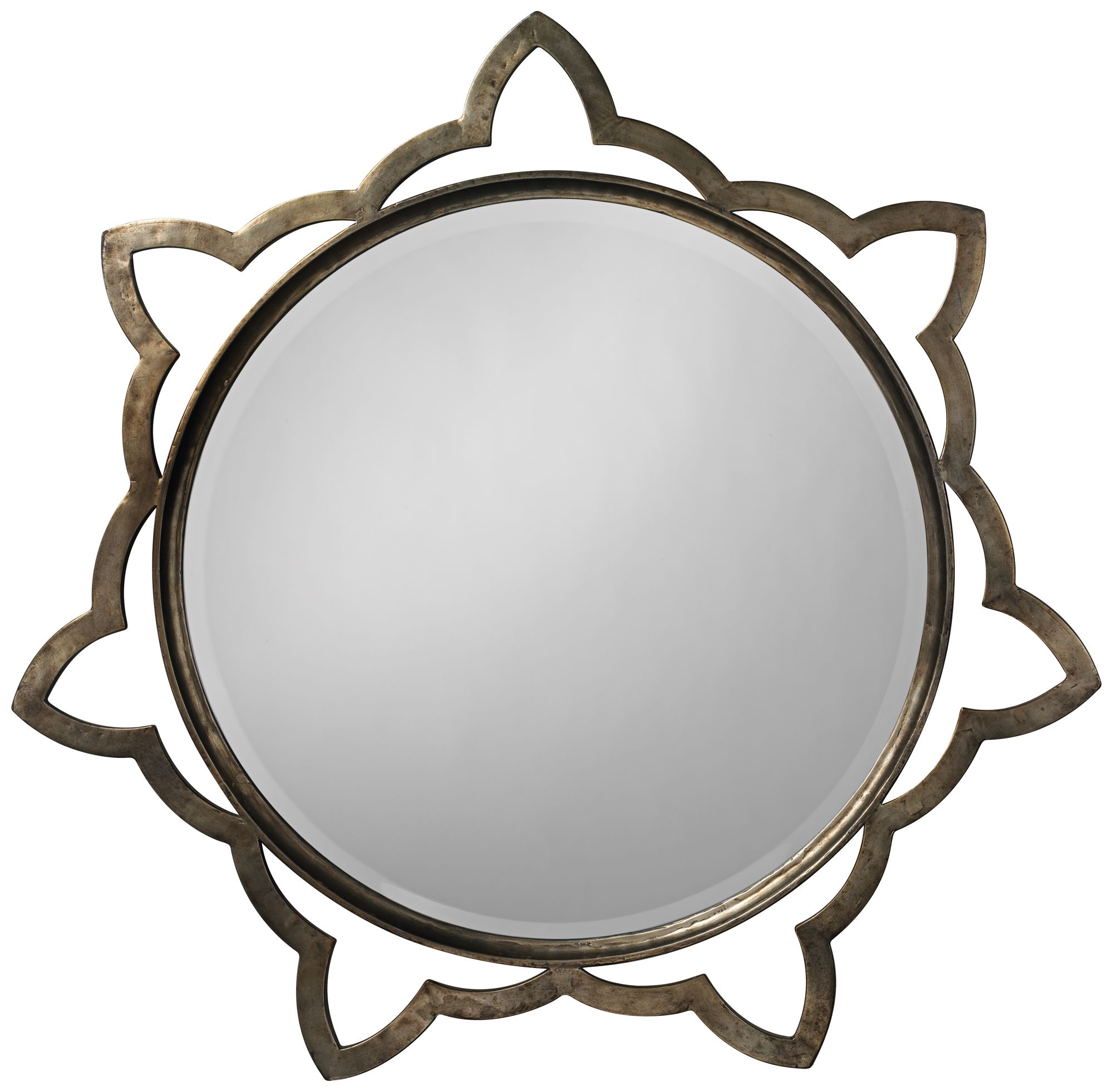 Jamie Young Sante Antique Silver 36" Round Wall Mirror