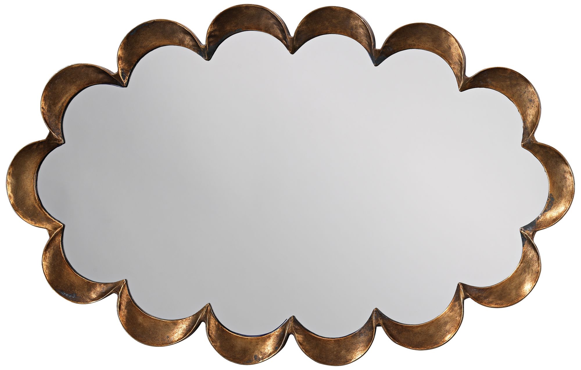 Jamie Young Scallop Antique Brass 36" x 23" Wall Mirror