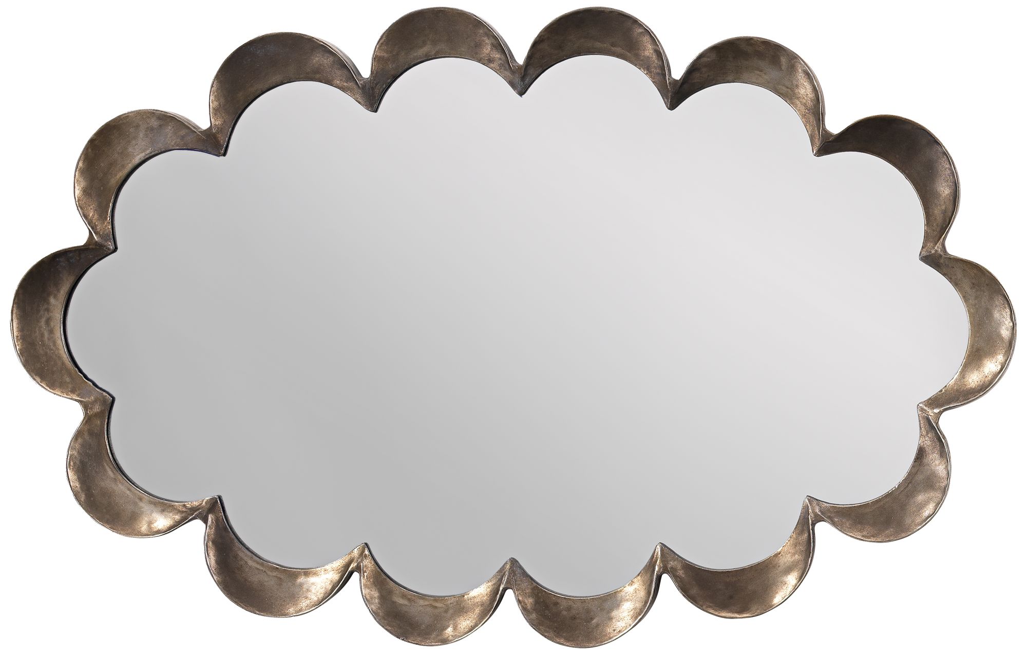 Jamie Young Scallop Antique Silver 23" x 36" Wall Mirror