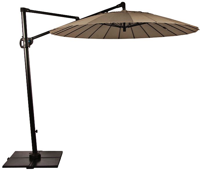 Malibu Bliss 8 1/4-Foot Taupe Cantilever Umbrella w/ Base