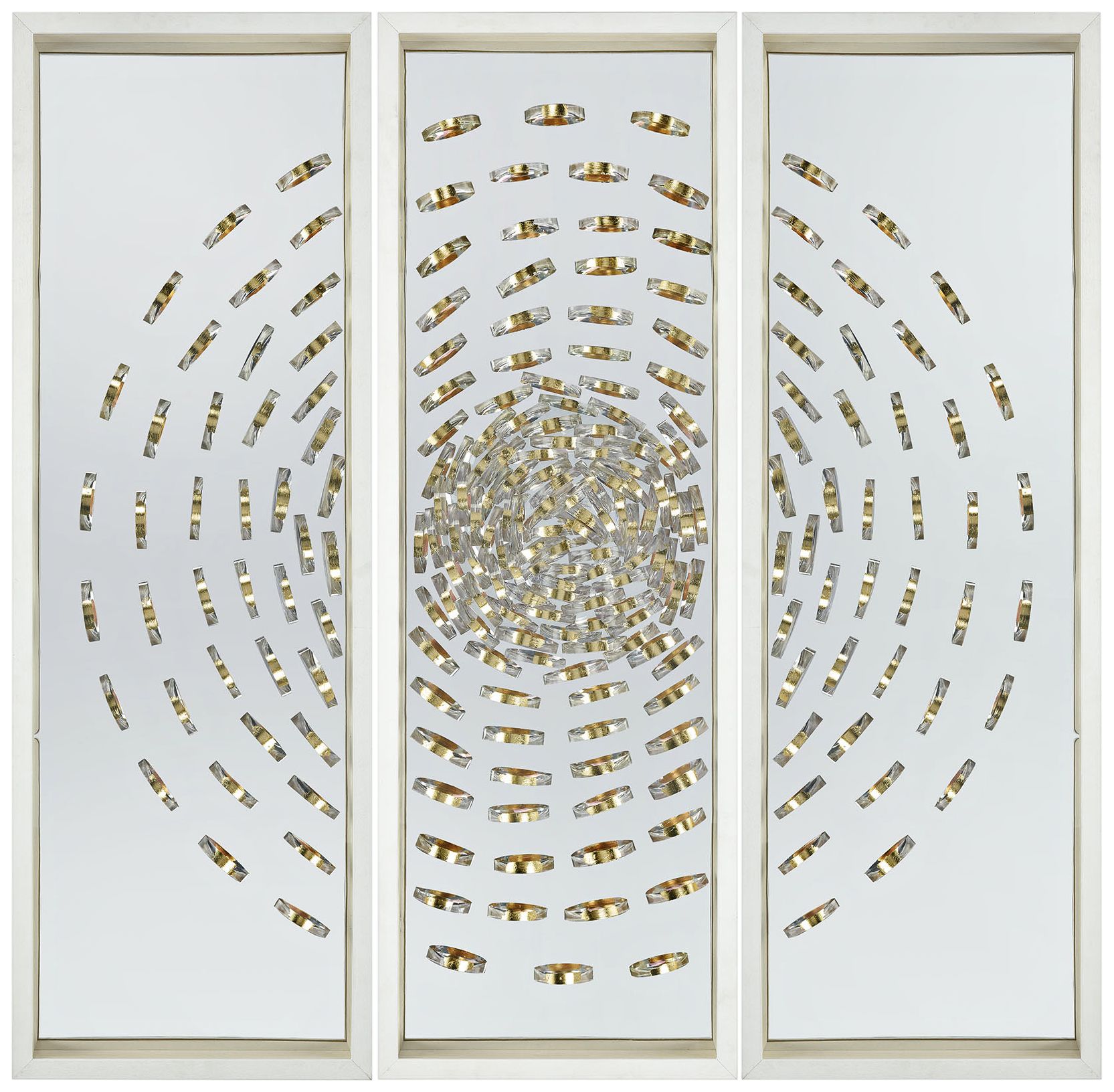 Novae Bastille 47" Square Gold Circle 3-Piece Wall Art Set