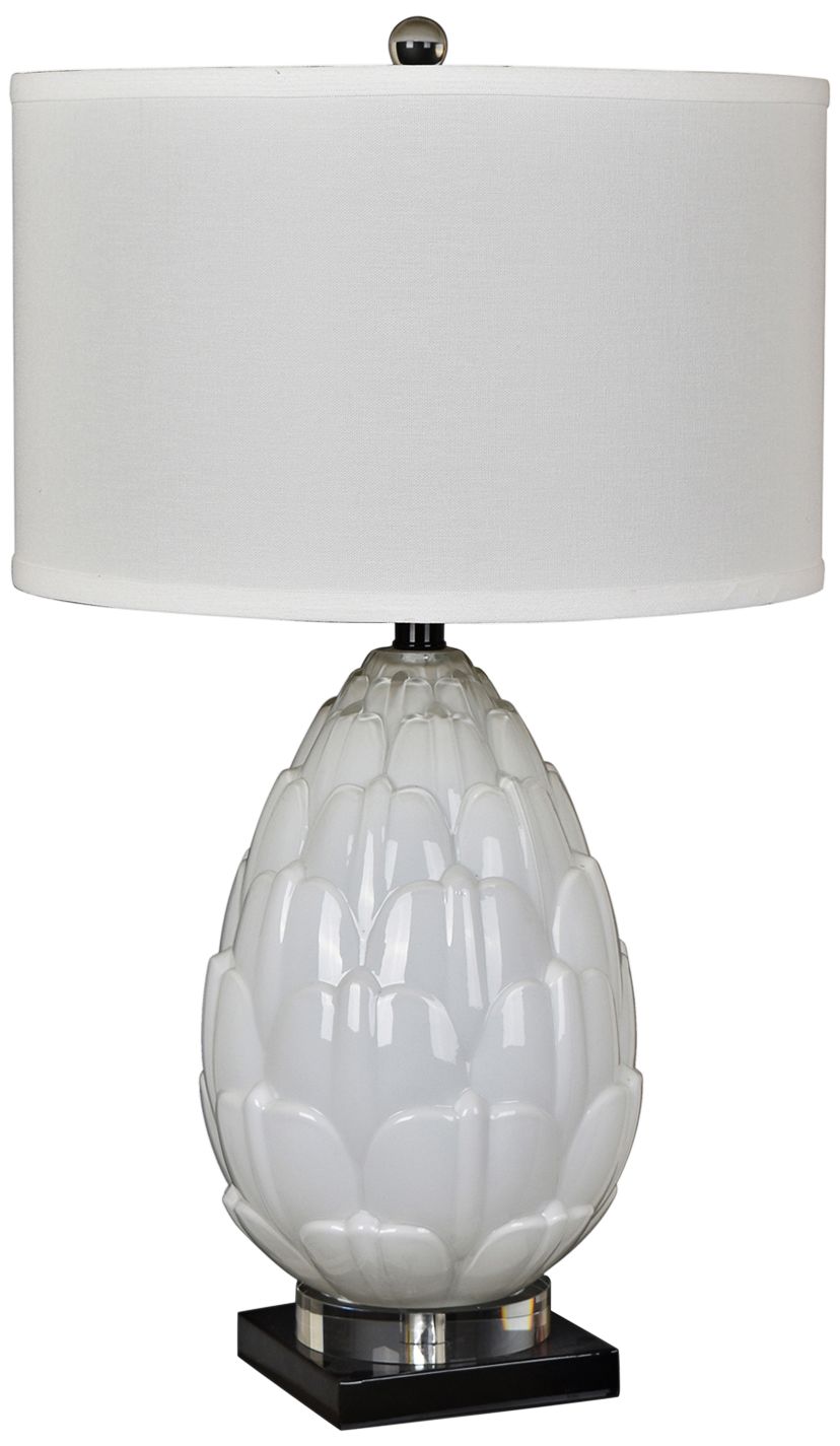 Crestview Collection Artichoke White Glass Table Lamp