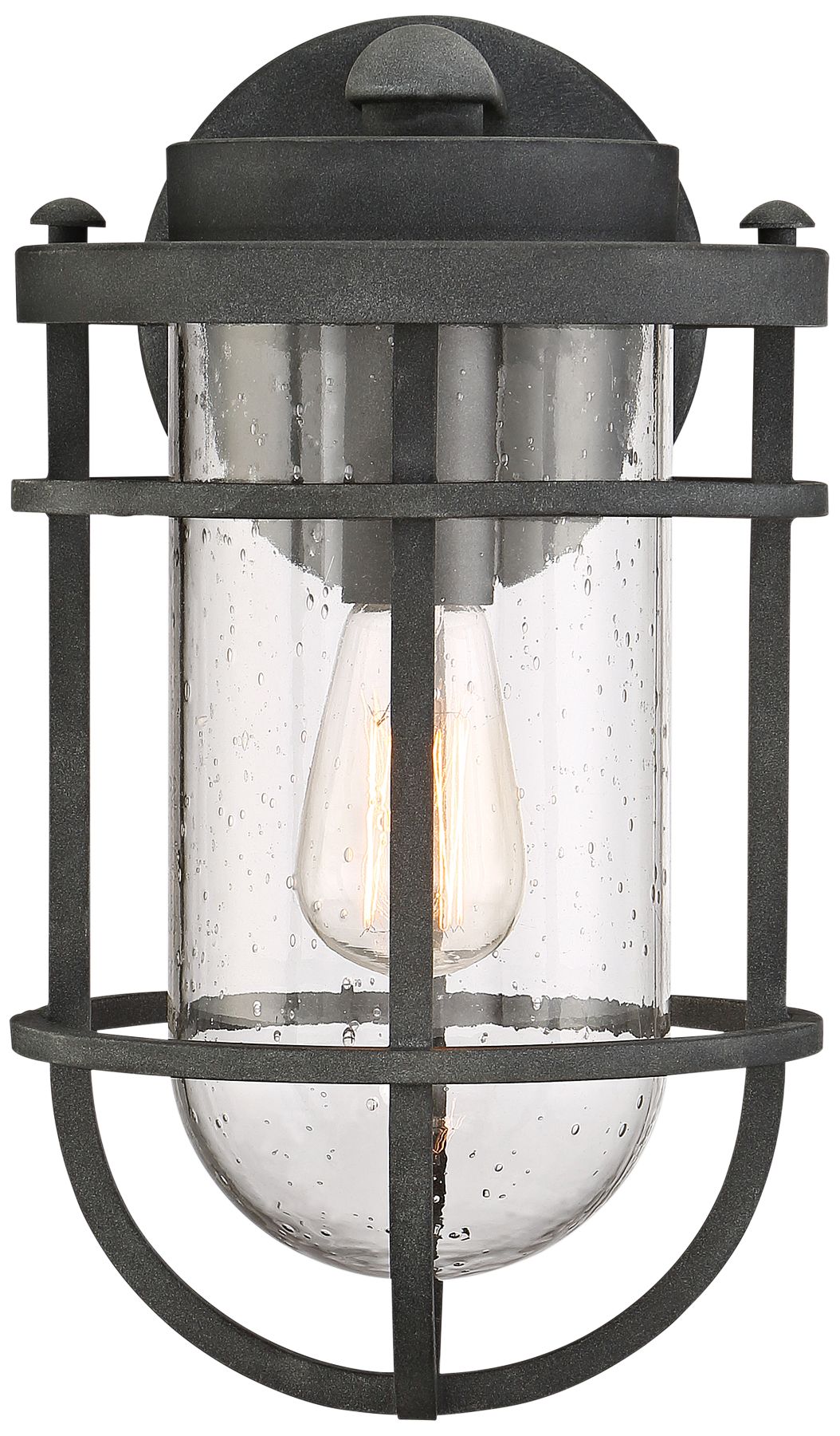 Quoizel Boardwalk 14" High Mottled Black Outdoor Wall Light