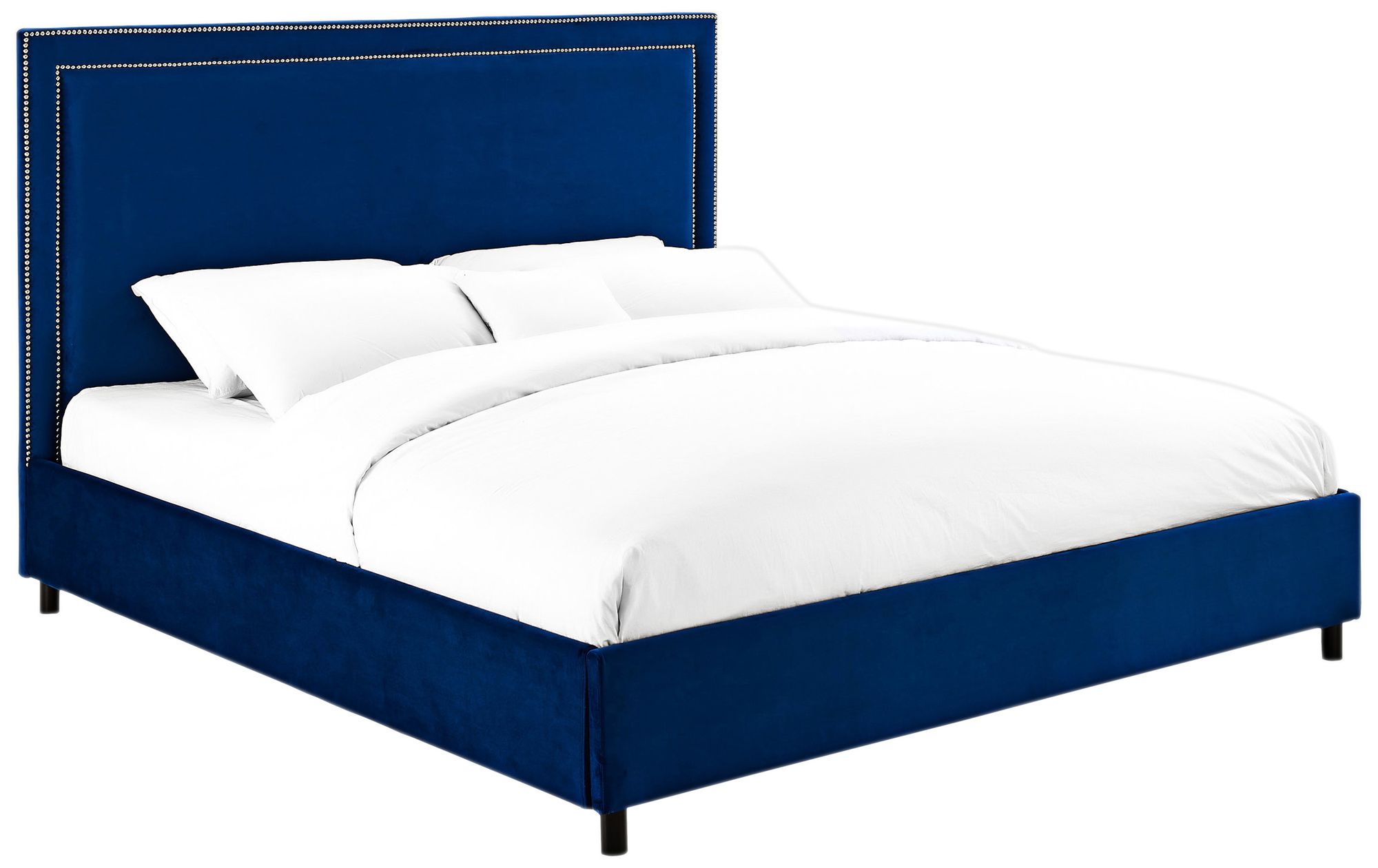 Reed Navy Velvet Bed for Luxurious and Stylish Bedroom Decor