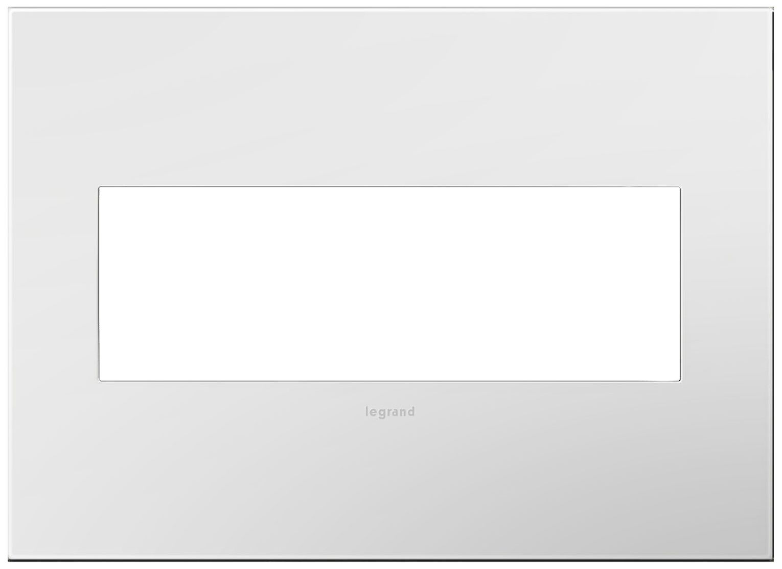 adorne Gloss White-on-White w/ White Back 3-Gang Wall Plate