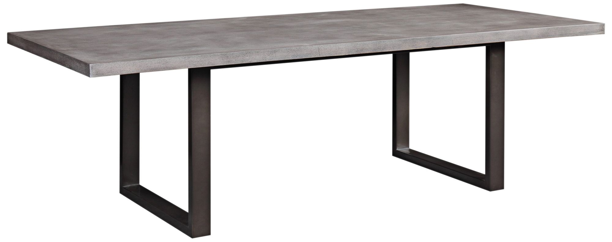 Edna 94 1/2" Wide Concrete and Black Dining Table
