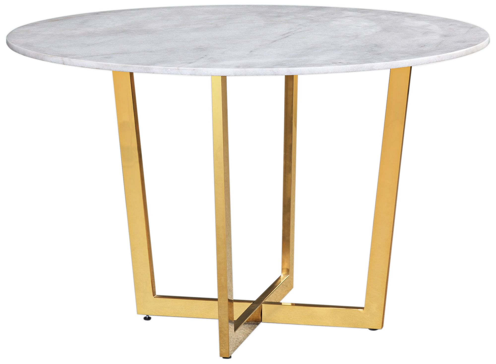 Maxim 47 1/4" Wide Gold and White Marble Modern Dining Table