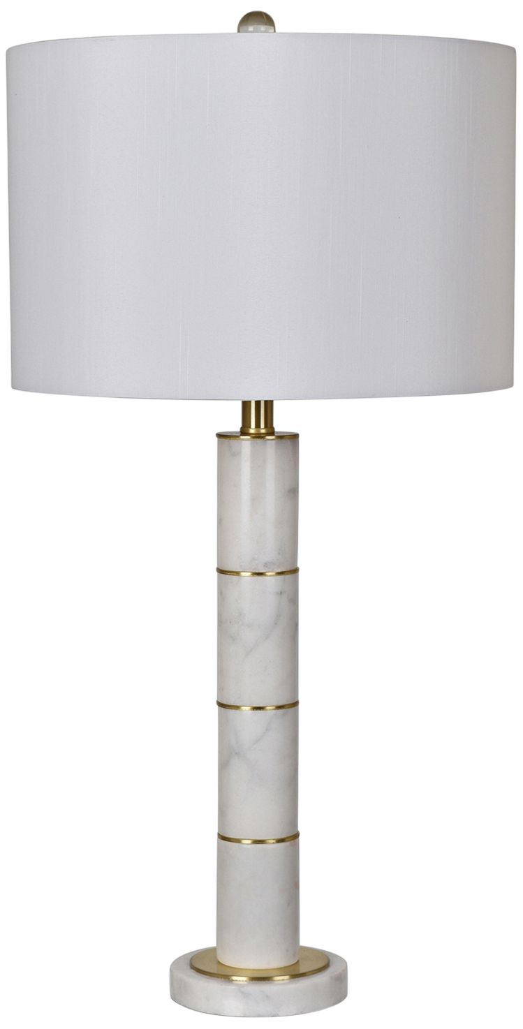 Crestview Collection Farallon White Marble Column Table Lamp