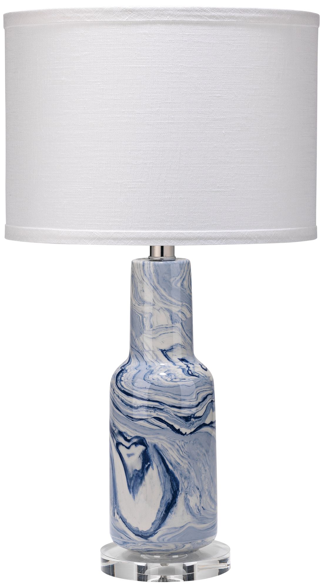 Jamie Young Nebula Blue and White Swirl Ceramic Table Lamp