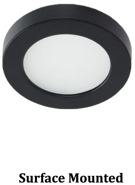 WAC Edge Lit 3"W Round Black LED Button Under Cabinet Light