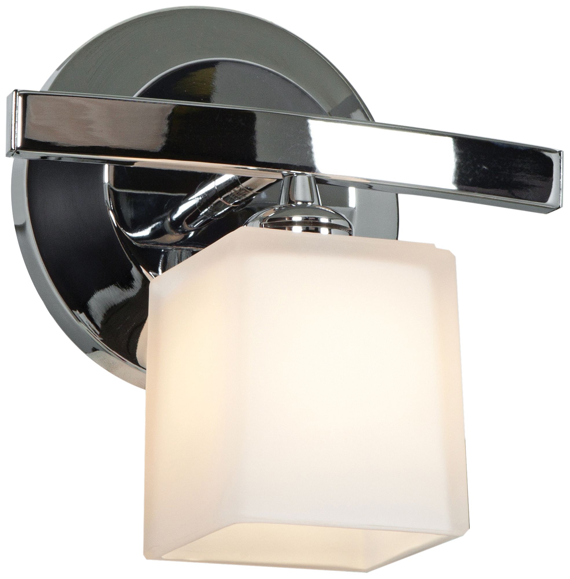 Sydney 7 1/2" Wide Chrome Opal Glass Wall Sconce