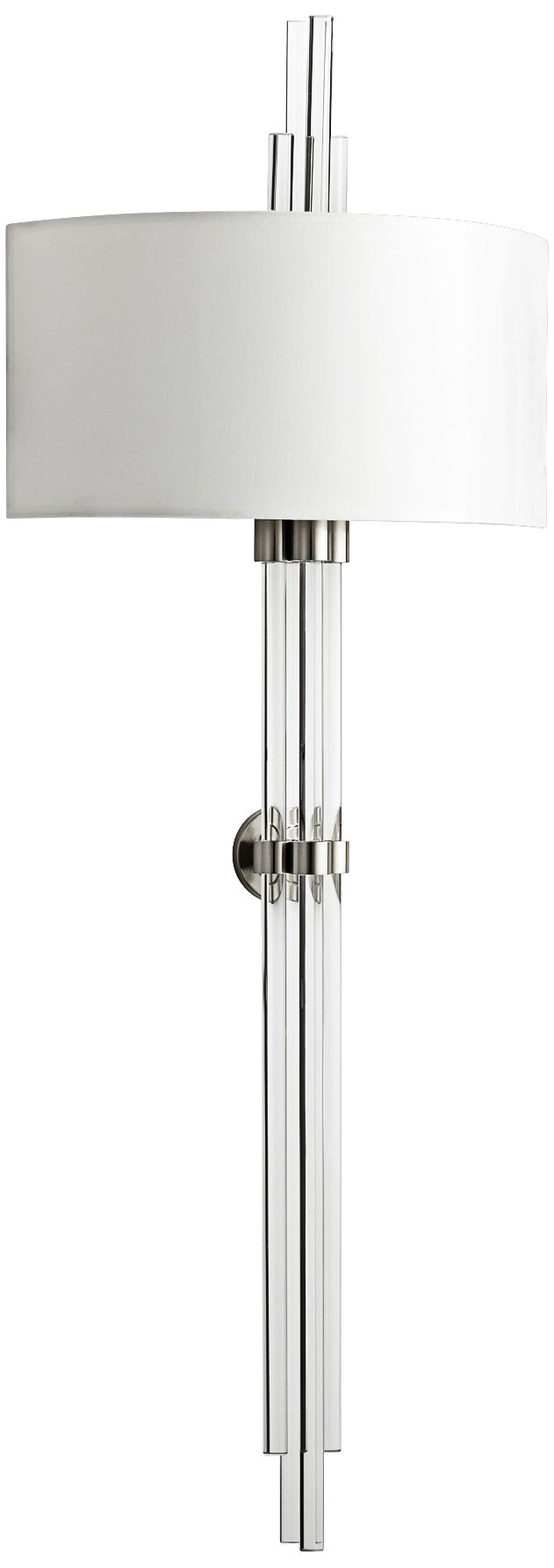Quebec 47" High Vertical Glass Satin Nickel Wall Sconce