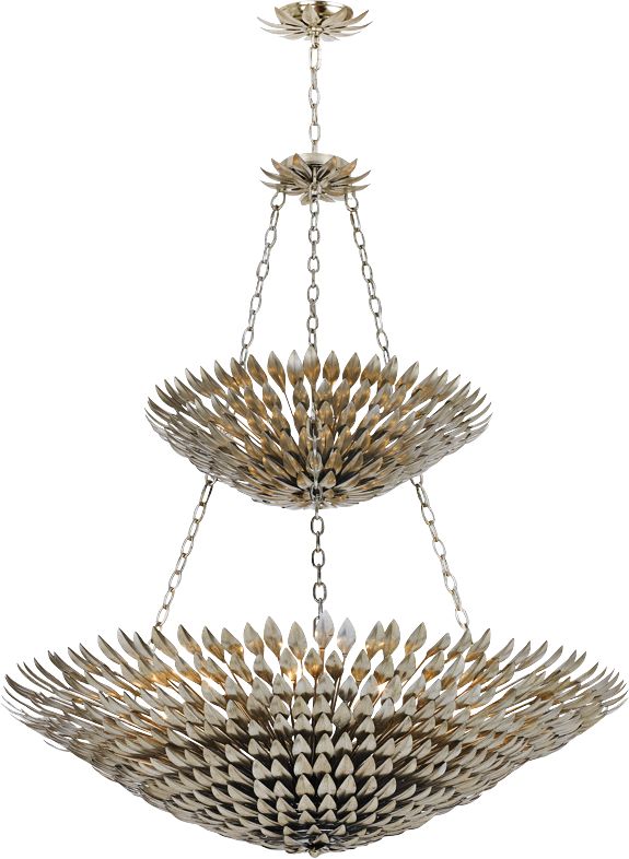 Crystorama Broche 47 1/4"W Antique Silver Tierd Chandelier