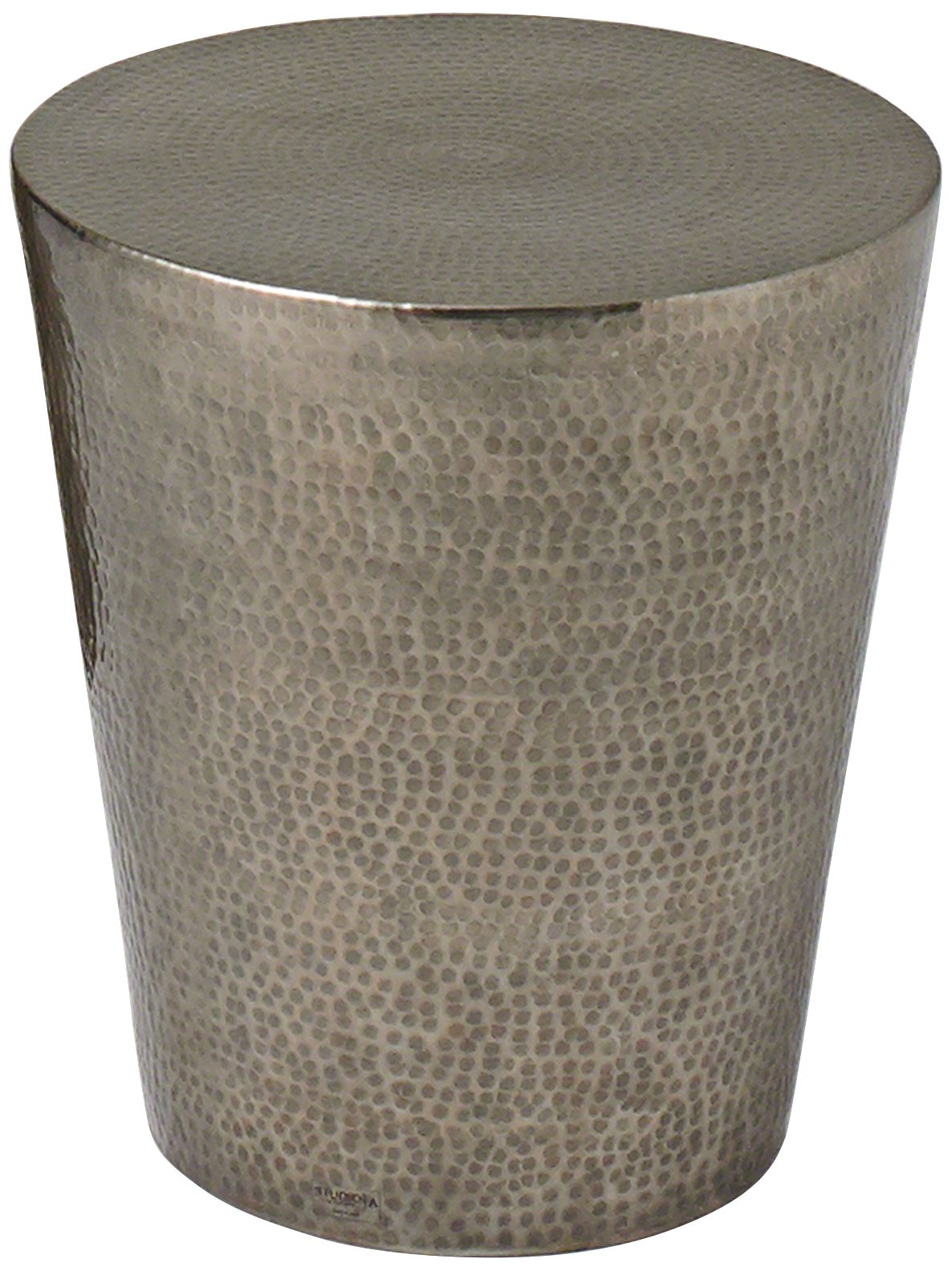 Izmir 15 3/4" Wide Hammered Antique Nickel Modern Side Table