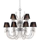 Derry Street 40&quot; Wide Chrome and Crystal 12-Light Chandelier