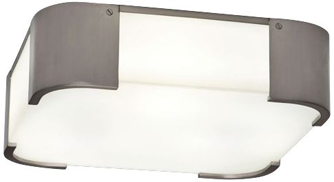 Robert Abbey Bryce 14" Wide Nickel Square Ceiling Light