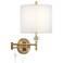 Kohle Brass and Acrylic Ball Swing Arm Plug-In Wall Lamp with Cord Cover
