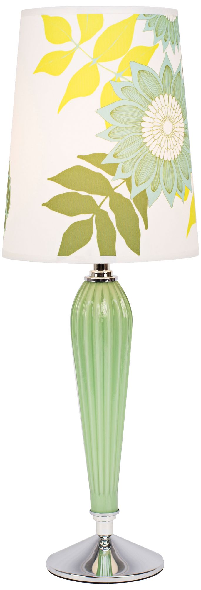Colette Apple Glass Table Lamp with Anna Green Shade