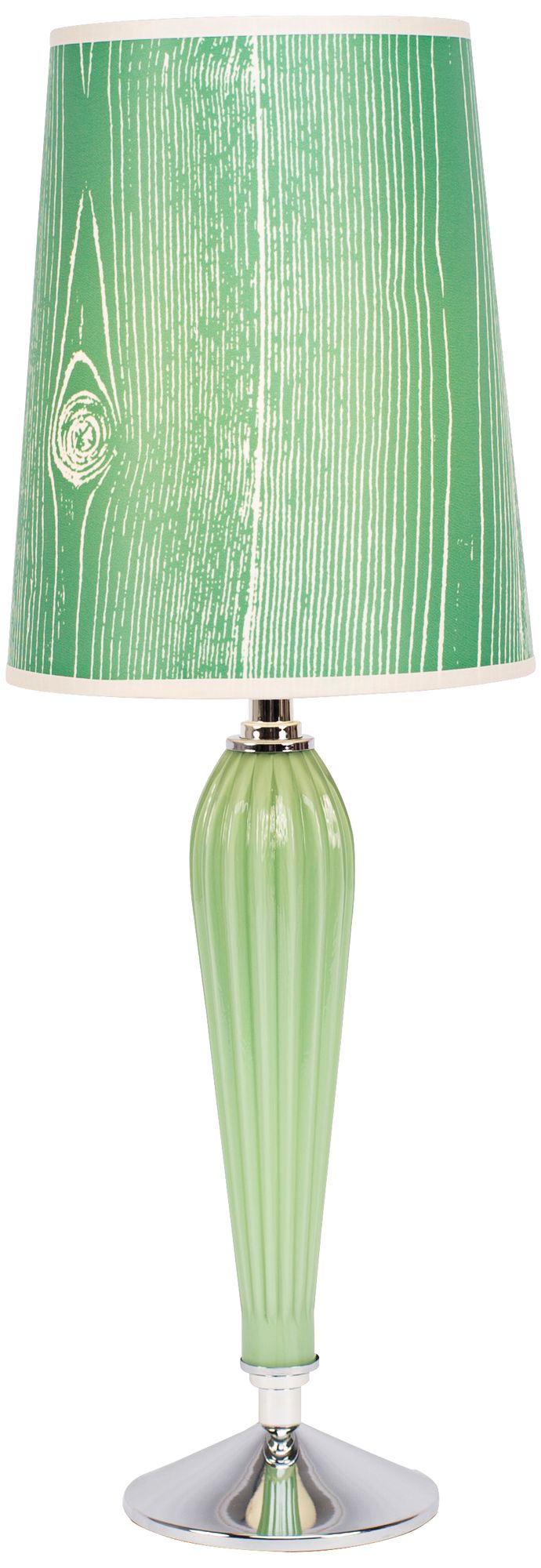Colette Apple Glass Table Lamp with Faux Bois Kelly Shade