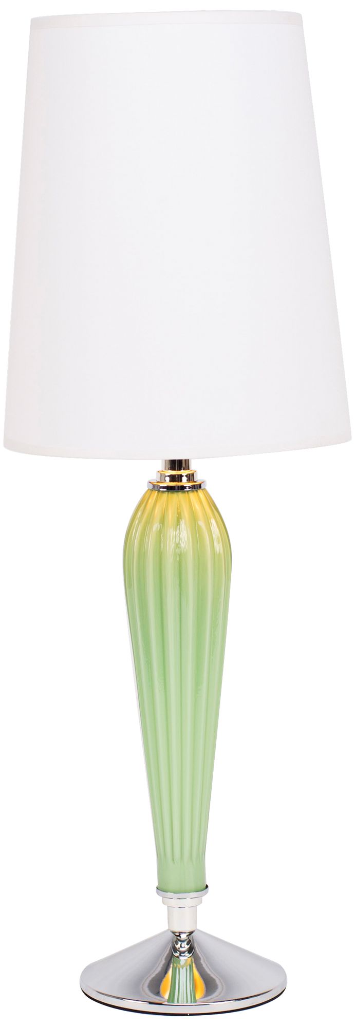 Colette Apple Glass Table Lamp with White and Gold Shade