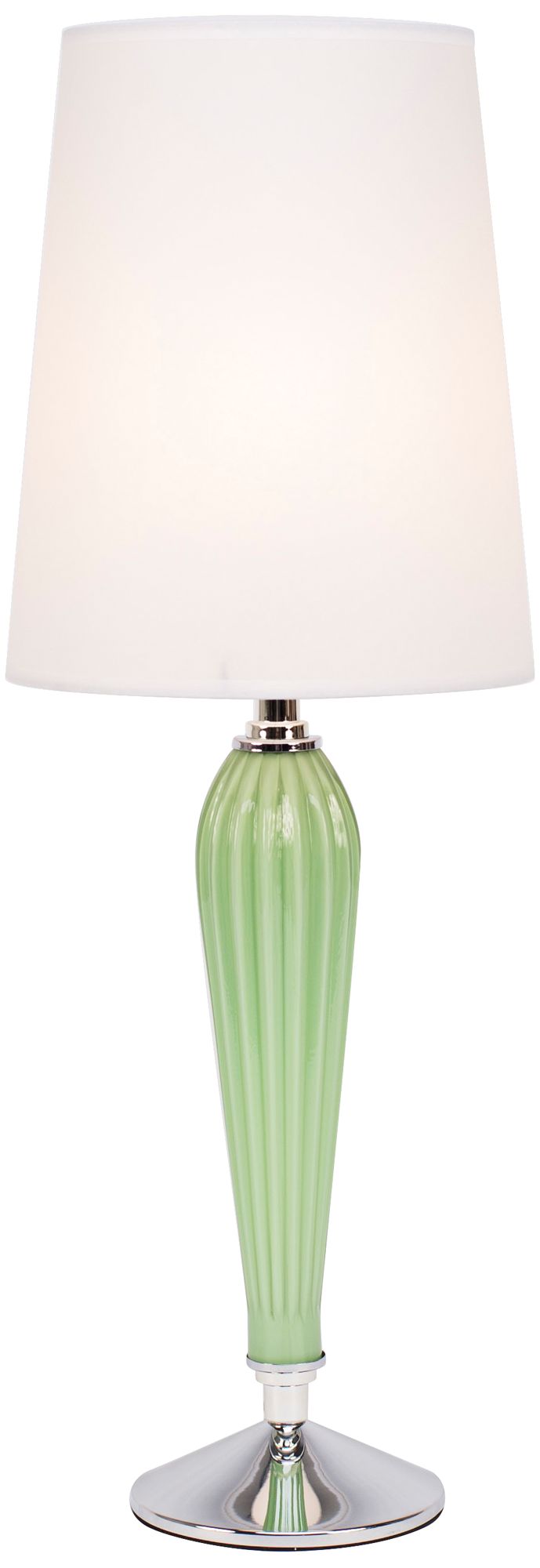 Colette Apple Glass Table Lamp with White Parchment Shade