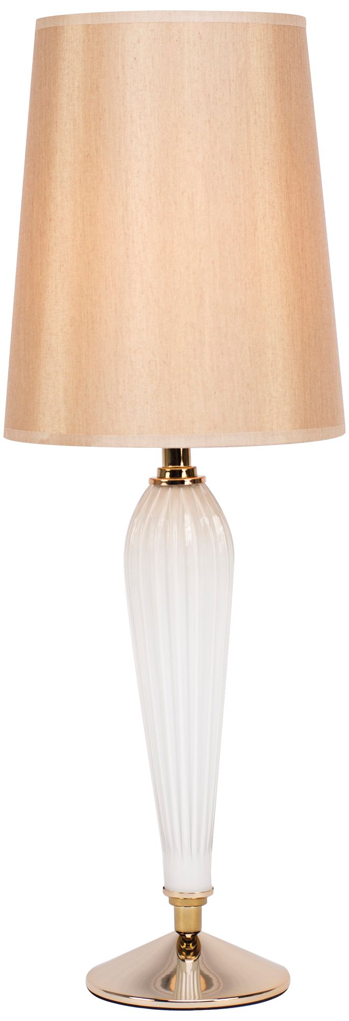Colette Milk Glass Table Lamp with Croissant Glow Shade