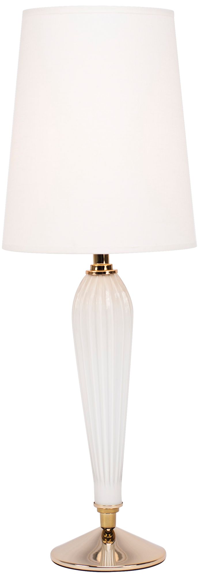 Colette Milk Glass Table Lamp with Ivory Ipanema Shade