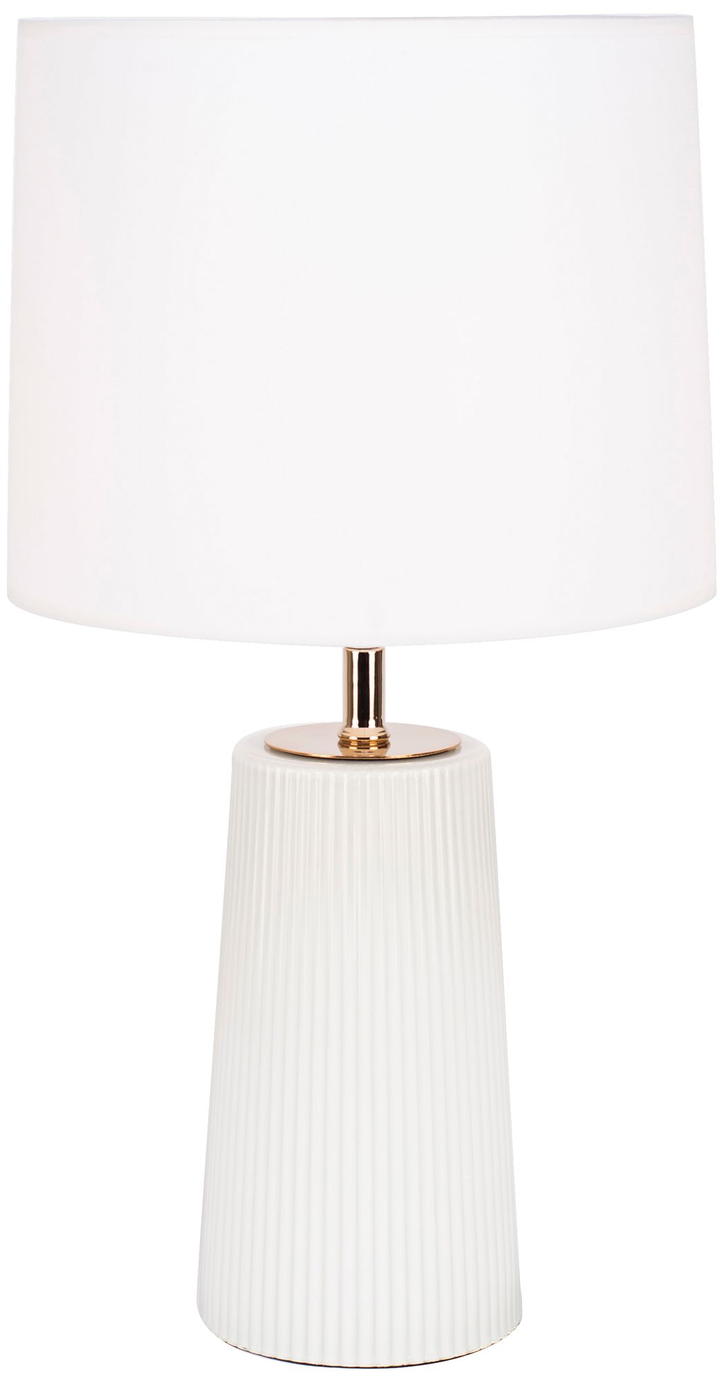 Martha Milk Glass Table Lamp with White Linen Shade