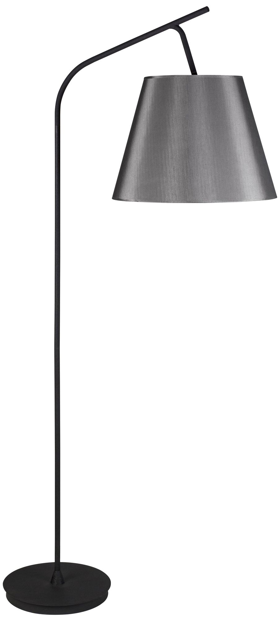 Walker 75" High Black with Platinum Shade Arc Floor Lamp
