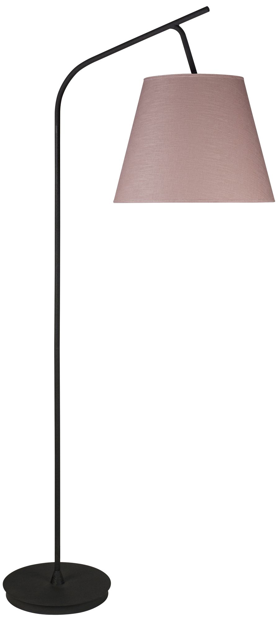 Walker 75" High Black with Rose Tweed Shade Arc Floor Lamp