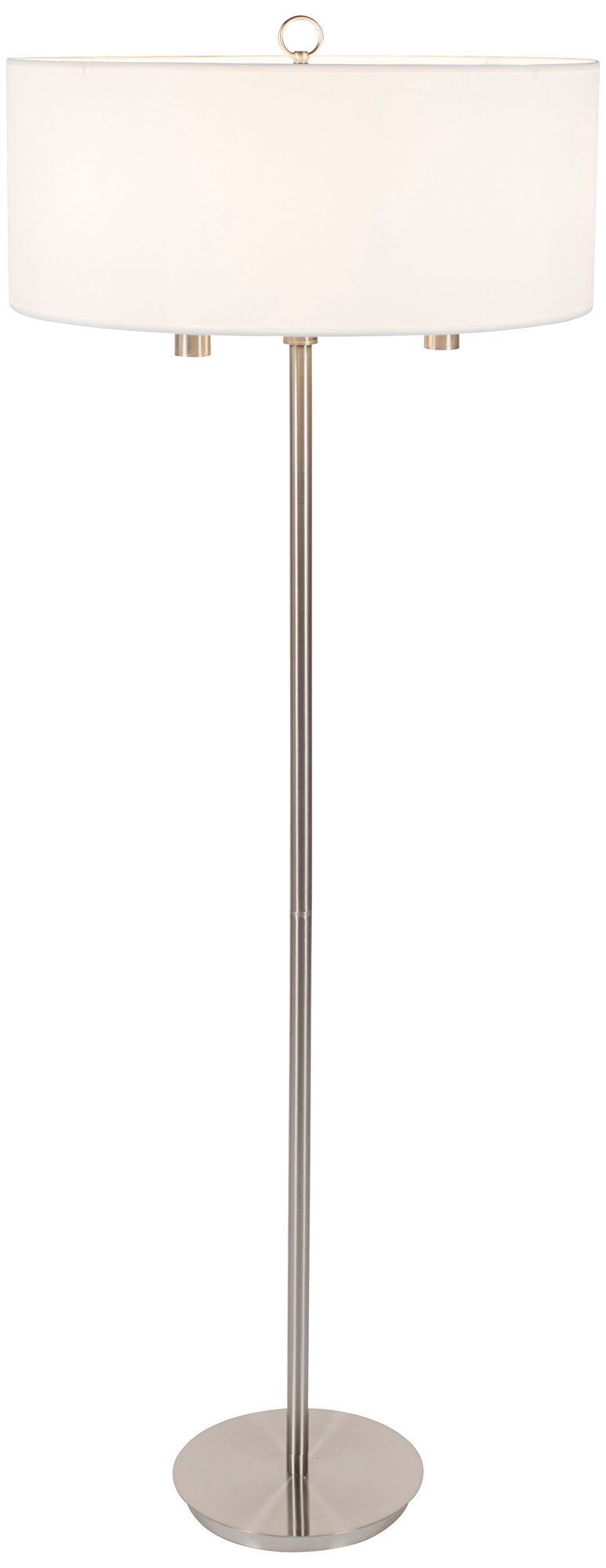 Walker 68" High Nickel with White Linen Shade Floor Lamp