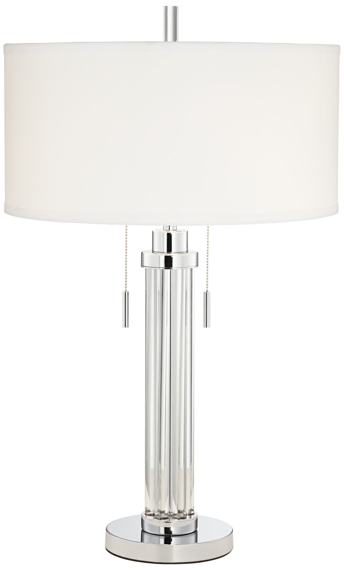 glass column table lamp