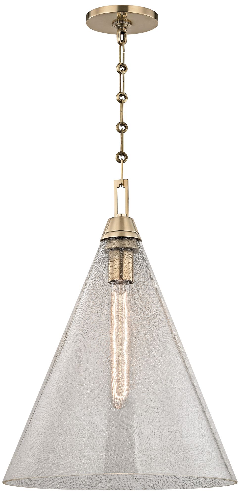 Hudson Valley Newbury 14" Wide Aged Brass Pendant Light 1F644