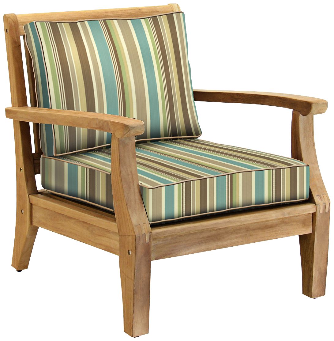 Woodbury Seagrass Heather Teak Wood Outdoor Club Chair