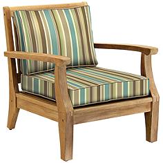 Woodbury Seagrass Heather Teak Wood Outdoor Club Chair