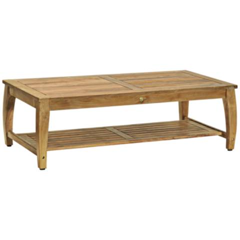 coffee table rectangular teak wood natural woodbury outdoor tables transitional lamps plus lampsplus